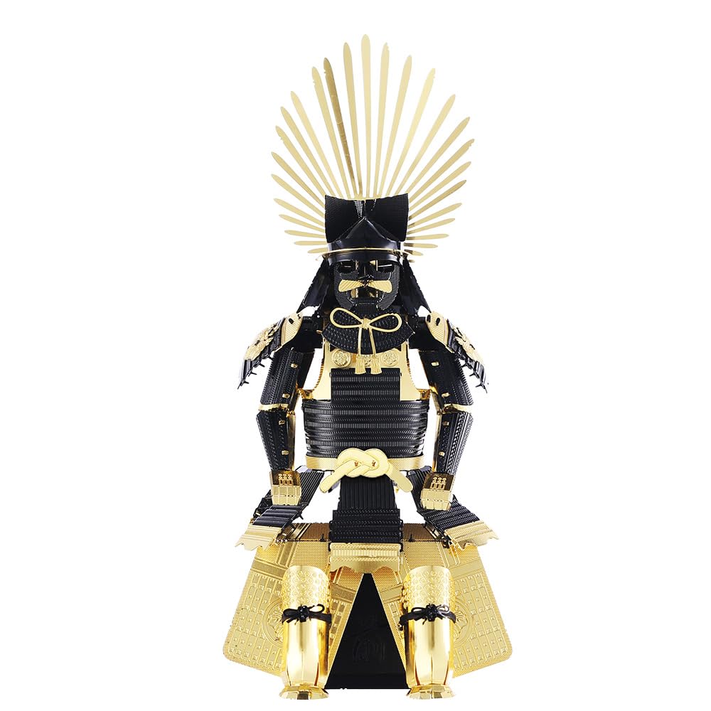 Tenyo Metallic Nano Puzzle Multicolor Series Toyotomi Hideyoshi Armor Stainless No Glue Laser Craft 3D Warrior Armor T-ME-002M, Steel, Required, 0.2m