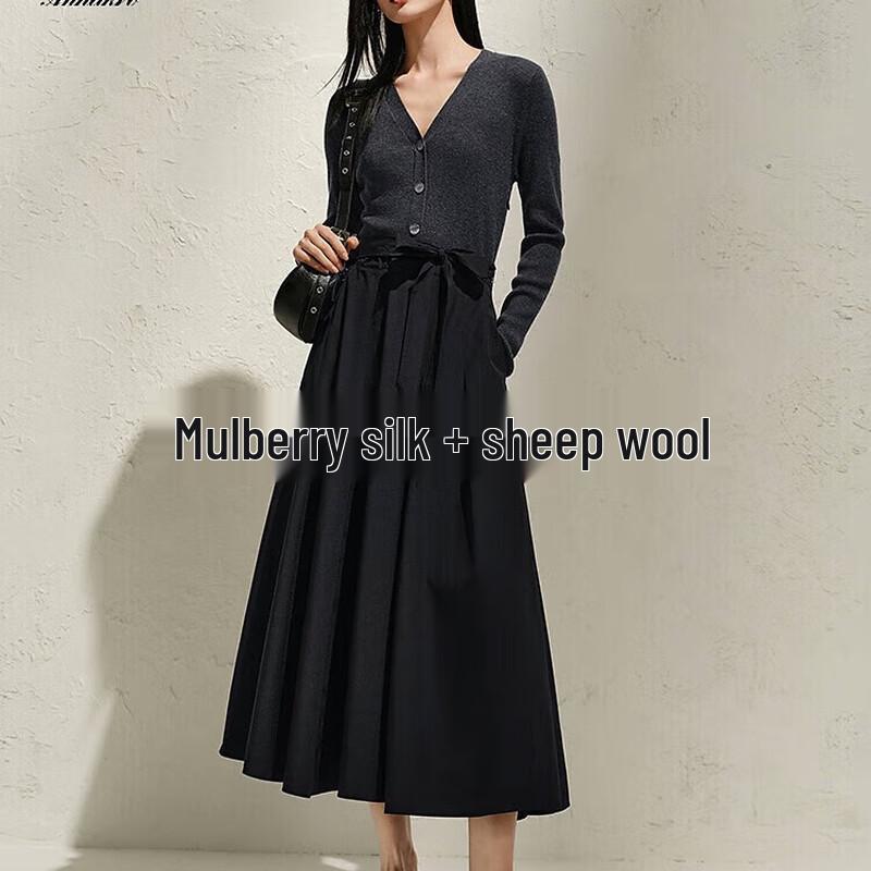 

Jiusi Anna Sophisticated Faux Two-Piece Knit Dress XL