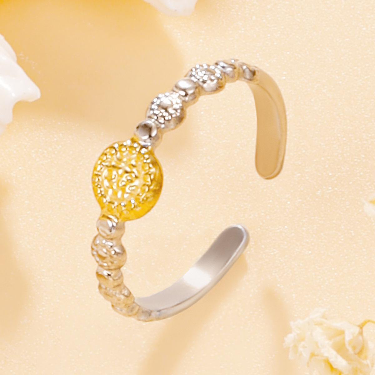 Retro Sun Star Cross Ring: 18K Gold Plated Stainless Steel Women s Finger Ring