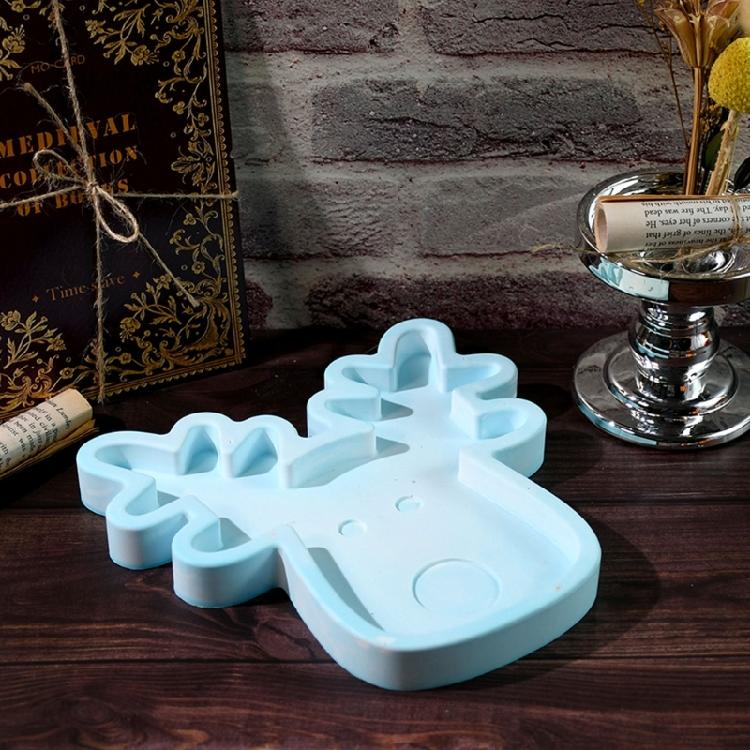 Silicone Mold for Christmas Deer Shaped Serving Platter Epoxy Jewelry Storage Dish Mould Party Decoration Supplies