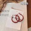 111 silver needle Ankola red geometric round earrings for women, new light luxury high-end retro exaggerated earrings