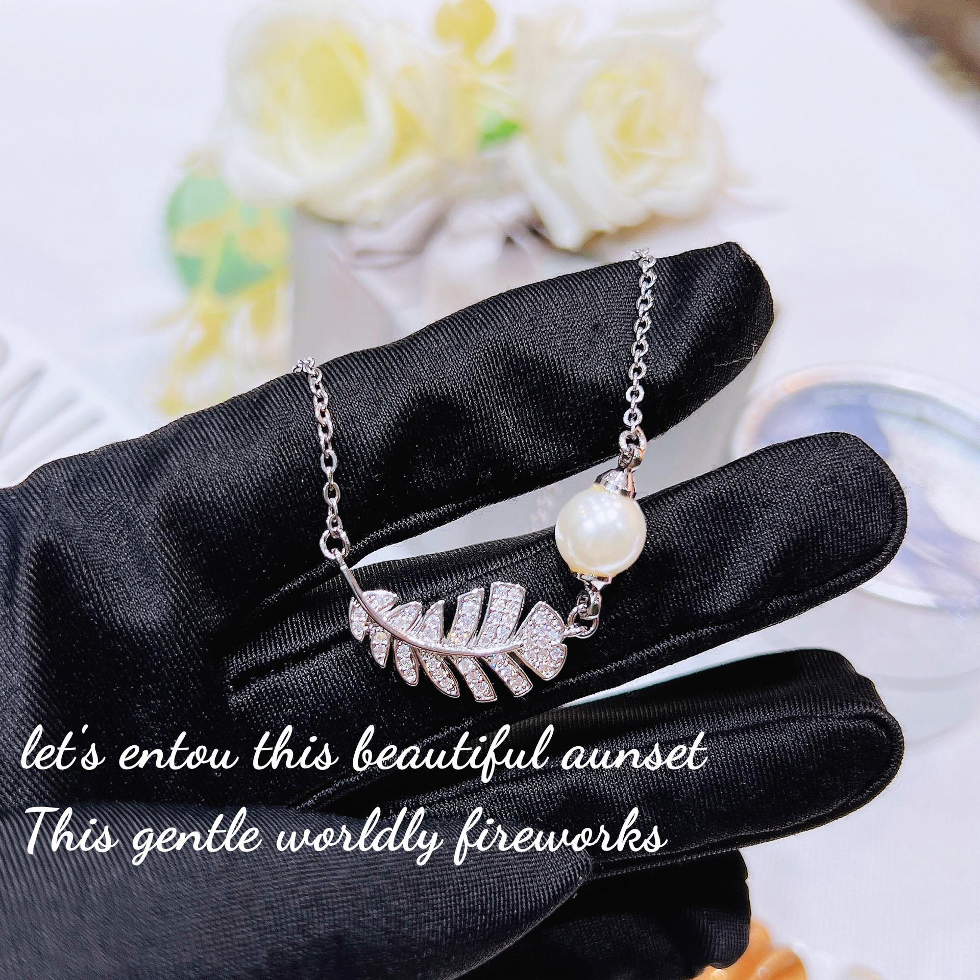 

Нежный серебряный цвет, элегантное ожерелье с подвеской в ​​виде перьев, микронабор, колье-чокеры с кубическим цирконием AAA, модные свадебные ожерелья