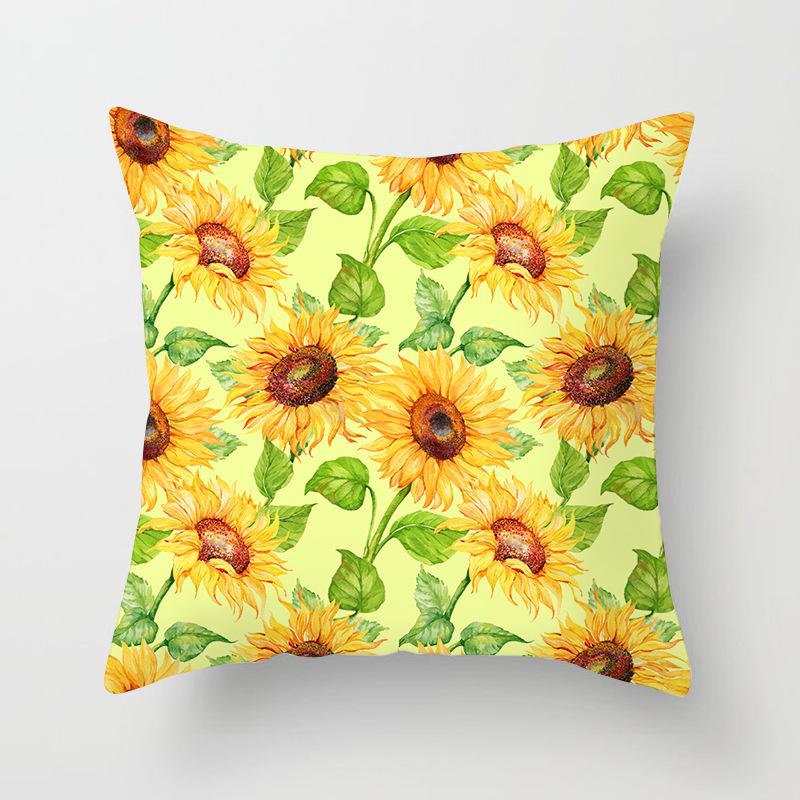 New Spring And Summer Sunflower Sunflower Pillow Case Home Sofa Pillow Does Not Include Core Floral Cushion Cover Quality