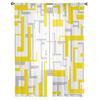 Luxury Art Geometry Yellow Grey Curtains Living Room Printed Tulle Window Curtain Home Balcony Decor Drapes Light Filtering For Area Made Of Polyester