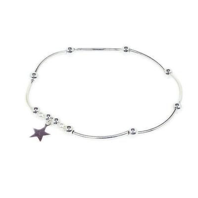 Reinsilber Msa-11 My Star Story Armband Sternförmige Perlen