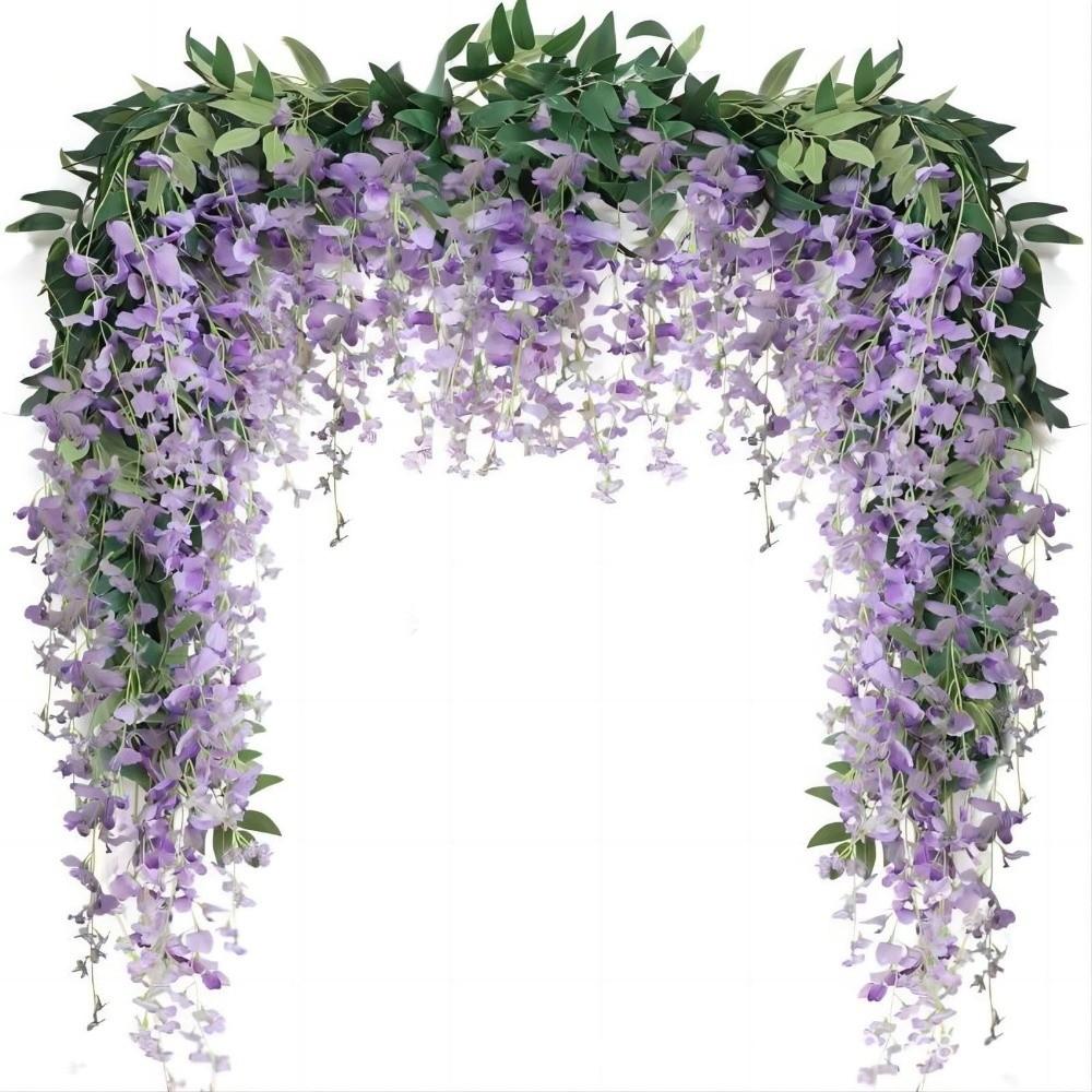 Single Branch Wisteria Wreath 1 Strip/15 Flowers Vine Plants Strips For Wedding Arches