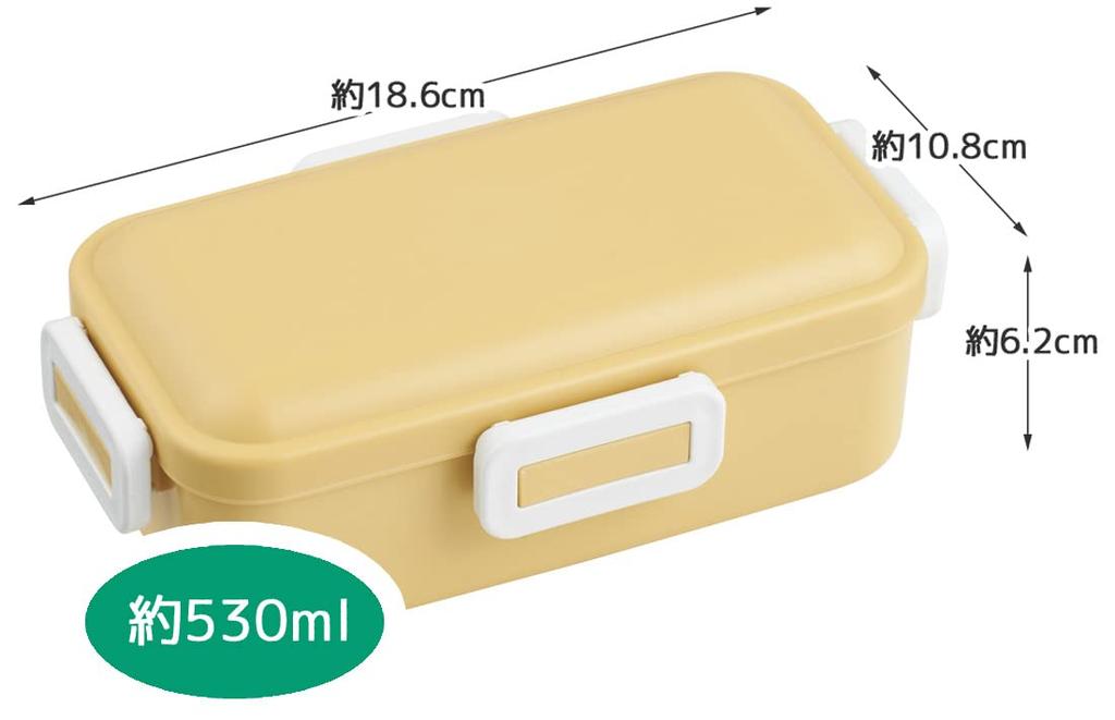 Skater Antibacterial Bento Box with Soft Dome Dull Made In Lid, 530ml, Yellow, Japan, PFLB6AG-A