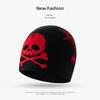 Halloween-themed skull wool knitted hat, autumn and winter couples trendy pullover hat, knitted ear protector cold hat