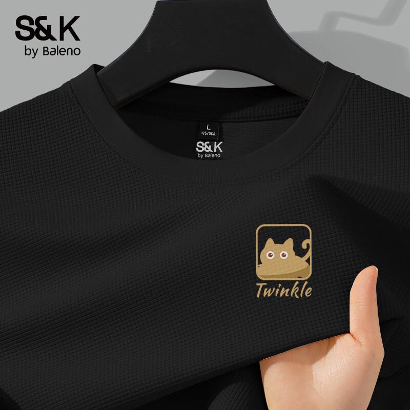 Baleno S&K Men's Heavy Waffle Knit Long Sleeve T-Shirt