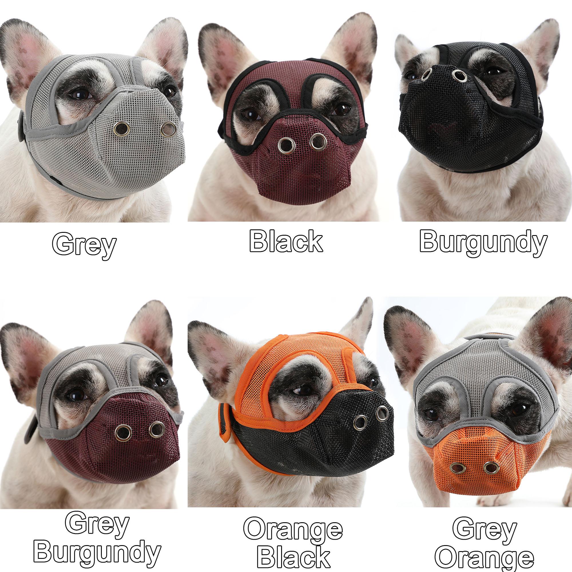 Dog Muzzle Breathable Mesh for Short Snout Dogs Prevent Biting Barking