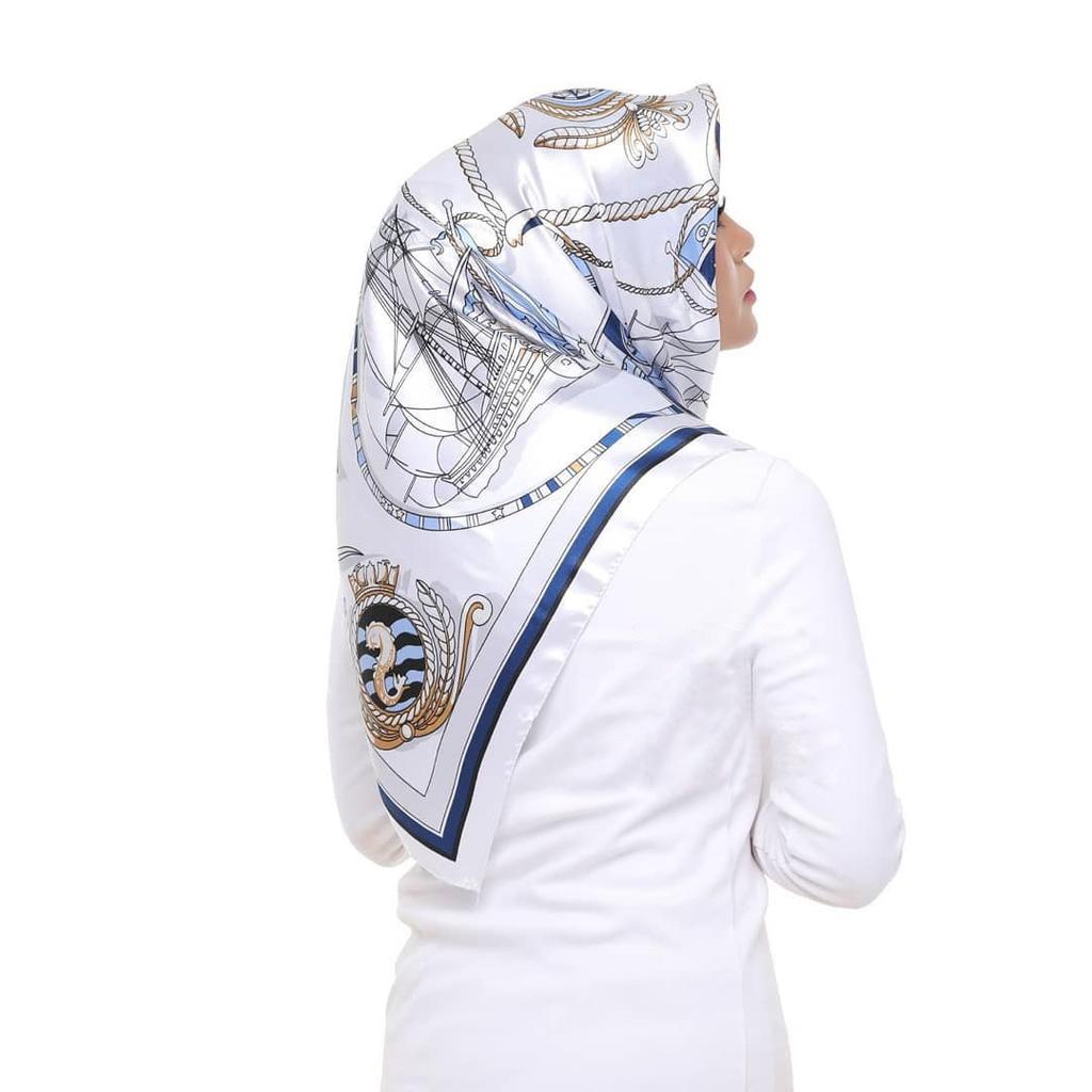 Luxury Design Silk Scarf Square Women Floral Printed Shawl Wrap Spring Summer Neckerchief Hair Band Lady Decor Foulard Bandana