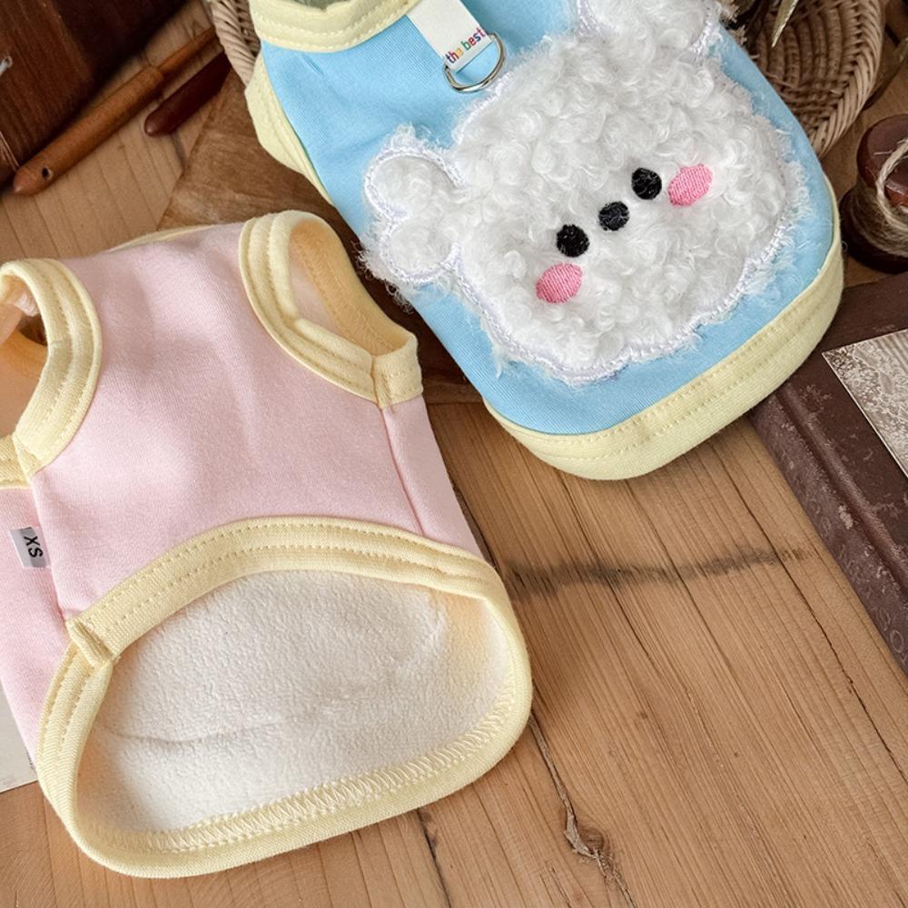XS-XL Winter Puppy Clothes Fleece Lined Cute Cartoon Pet Jacket Pet Costume Anti-licking Cat Hair Puppy Coat