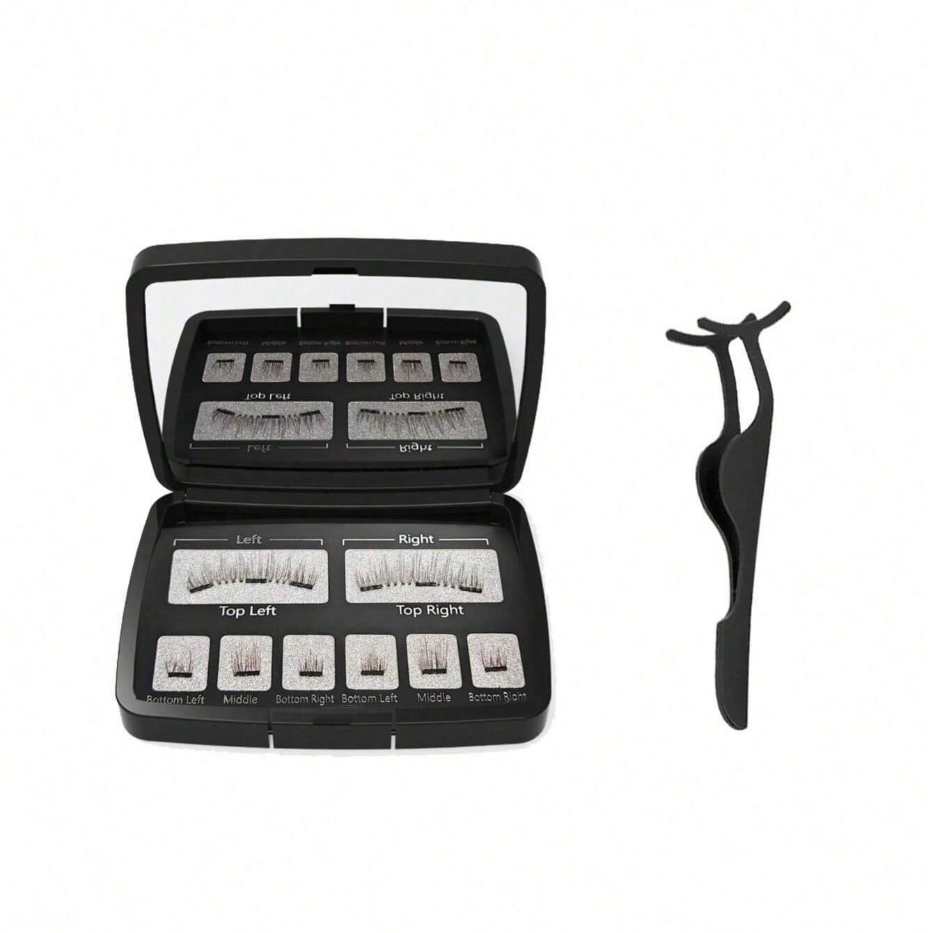 

Magnetic Eyelashes Natural Look (No Eyeliner Needed) 3 Magnets Magnets Clusters Double Strips Clip On Easy Reusable (Very Natura