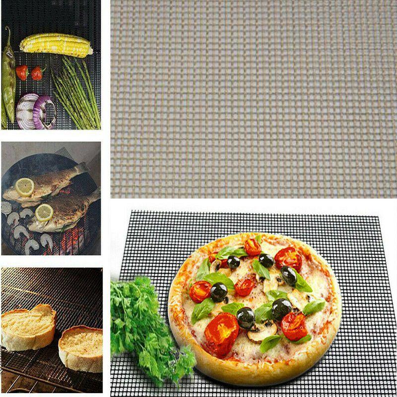 5pcs Bbq Grill Mesh Nonstick Mat Reusable Sheet Heat Resistant Baking Cooking