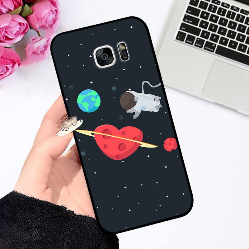 For Samsung Galaxy S7 Edge Silicone Case Astronaut Cute Soft TPU Phone Cover For Samsung Galaxy S6 S7 S 7 Edge Back Cover Bumper