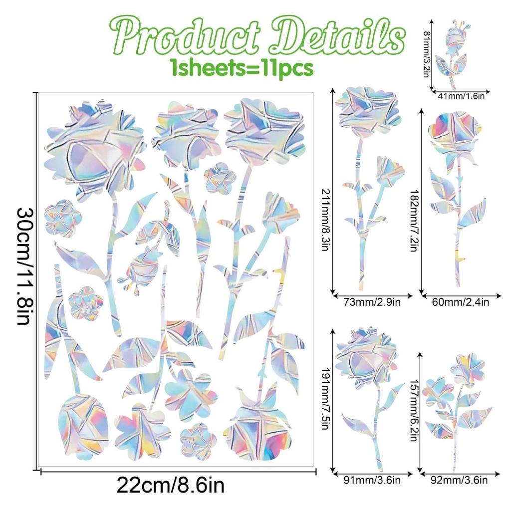 Christmas Windows Rainbow Prism Stickers Rainbow Film for Window Glass Clings Static Removable Suncatcher Decal Sticker