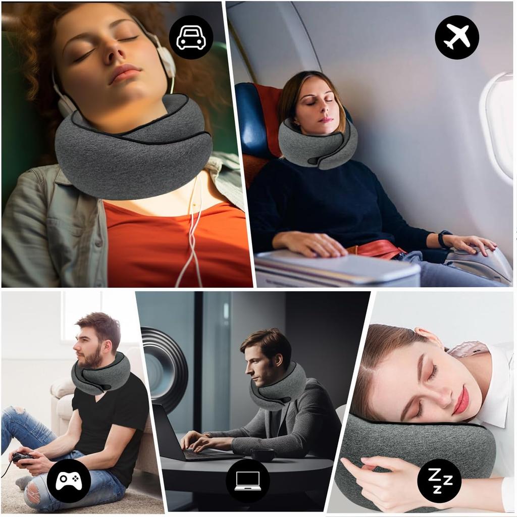 Airplane Travel Neck Pillow Cervical Vertebra Travel Portable Noon Break Aircraft U Type Of Pillow with Storage Bag Trip Supply