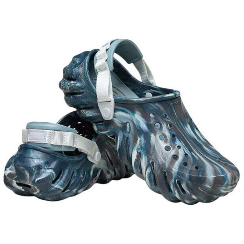 Crocs Bob Marble Lightweight and Breathable Hole Shoes Unisex Dark Blue