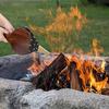 Manual Wooden Handicraft Fireplace Blower Hand Fan Leather for Fireplaces BBQ and Camping, Bellow with Hanging Leather Strap