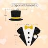 Little Man Cake Topper, Little Boss Cake Decor, Black&Gold Glitter Tuxedo Suit Bow Tie Cake Topper Set for Boy Baby Shower, Welcome Baby/Boy Men