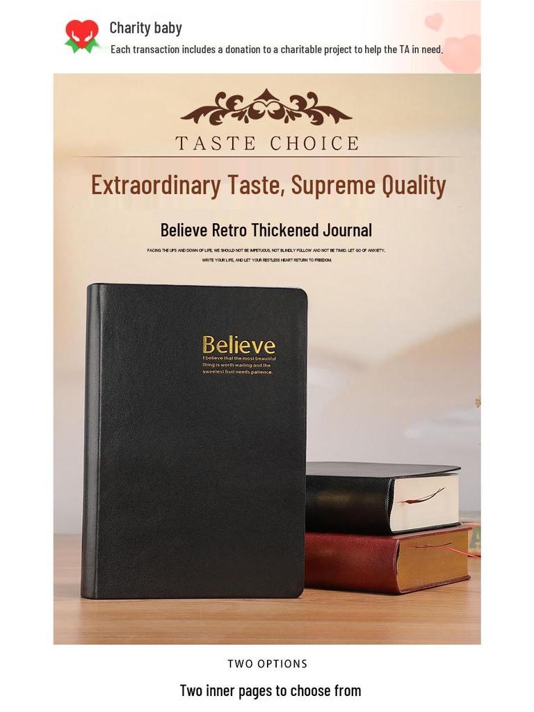 Bardzo gruby retro europejski skórzany notatnik-planer