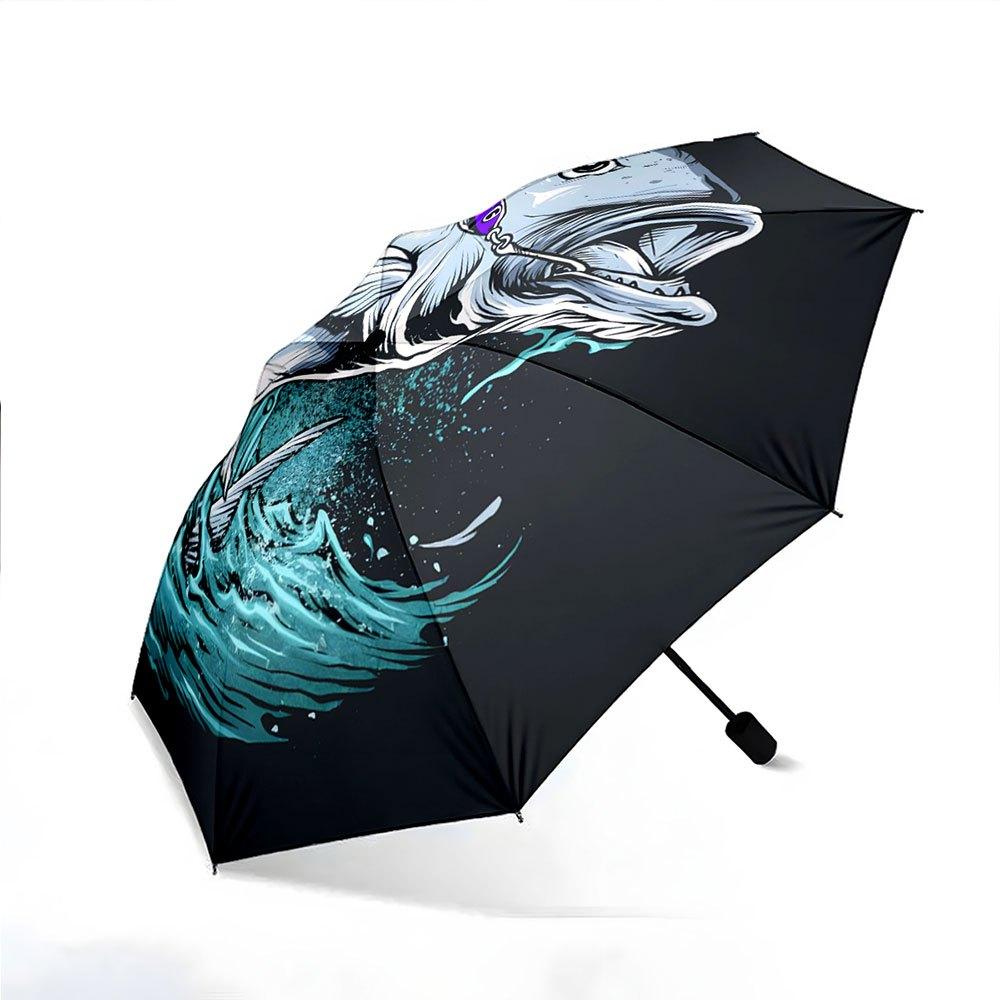 Automatic Folding Umbrella with Fish Lure Design - Portable Collapsible 8-Rib Durable Canopy, Stylish Outdoor Accessory for Ch