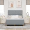 Bed Frame with Headboard Light Grey 140 x 190 cm Fabric