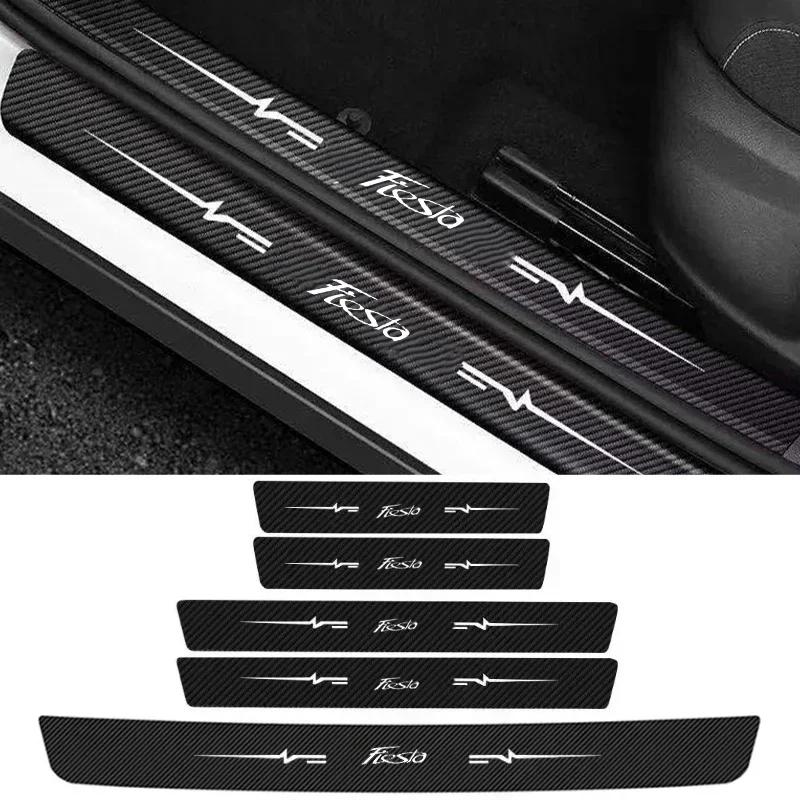 Car Door Sill Protector Stickers For Ford Fiesta Logo Badge Waterproof Decals Guard Plate Bumper Anti-Scratch Auto Accessories