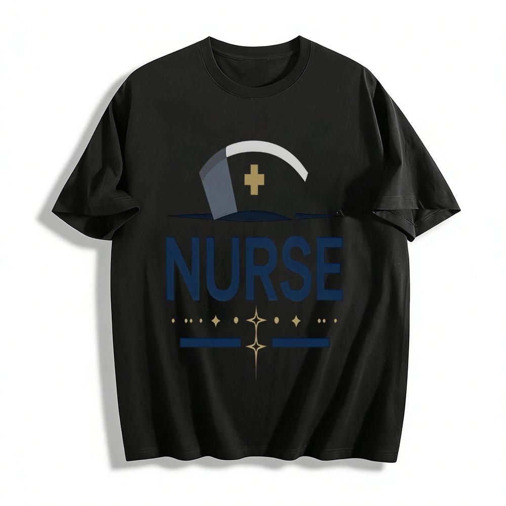 Nurse Themed Casual Printed Tee For Medical Workers Daily Wear Pure cotton T-shirt XXS