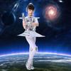 Costume Bambini Robot Spazio Stile Futuro Ragazzi Ragazze Abito da Esibizione Alieno Halloween Spettacolo Teatrale Festa Cosplay Vestiti per Travestirsi