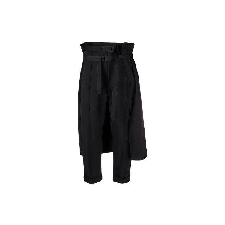 Y-3 FW21 Lagenlook Taille gerafft Rockhose Damenhose Schwarz GV0348