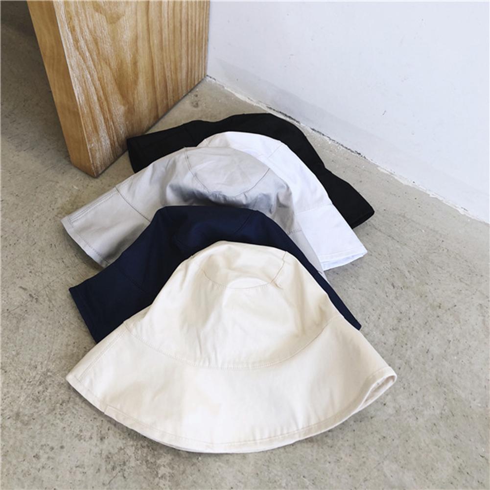 Women Summer Solid Color Large Edge Breathable UV Protection Fisherman Hats