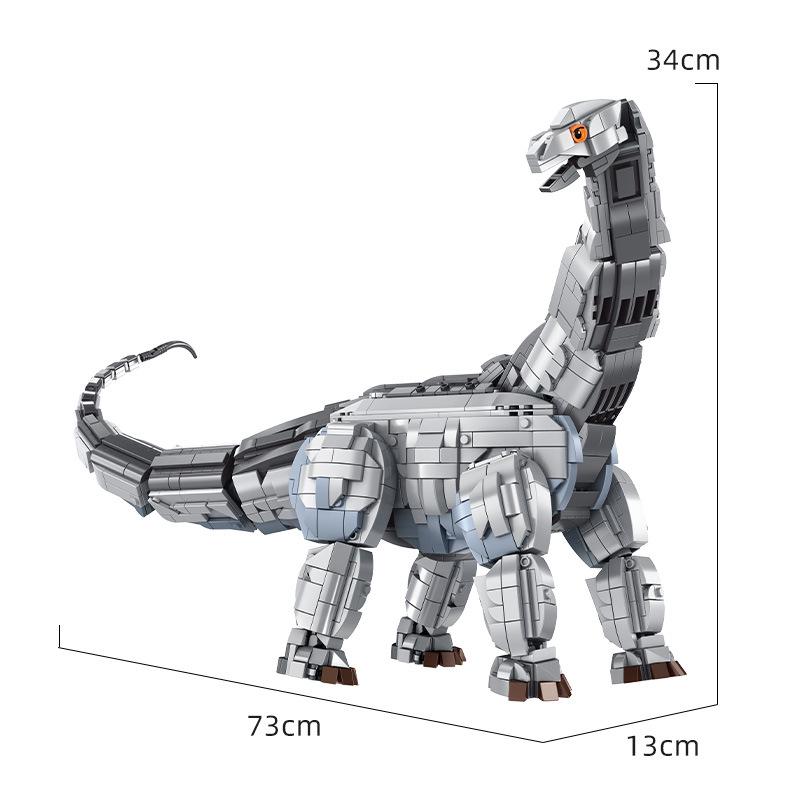 Jurassic Dinosaur Building Blocks: Tyrannosaurus Rex & Velociraptor Educational Toy Set