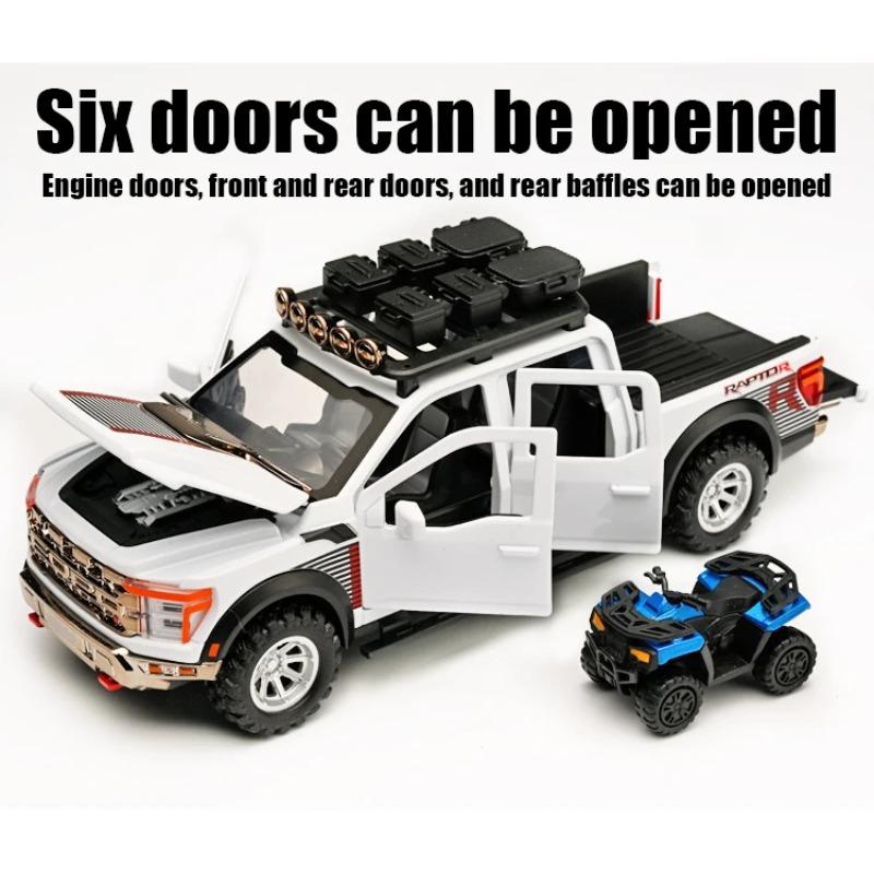 1/24 Ford F150 Off Road Pickup Truck Diecast Model Car Metal Alloy High Simulation Collection Hobby Display Birthday Gift for Friend