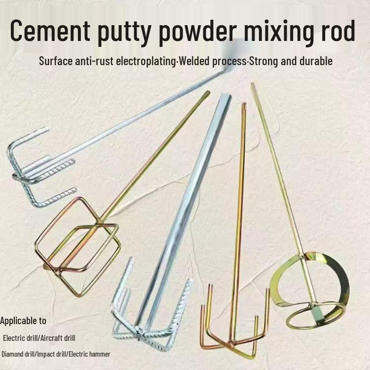 Rust-Proof Mixing Rod for Plaster, Putty, Cement, Concrete - Fits Electric Drill/Hammer, Thick-Thredded
