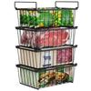 4 Pack Freezer Organizer Bins Stackable Deep Freezer Bins for 5 Cu Ft Chest Freezer Easy Access Food Space Saving Black Durable