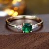 Golden Luxury Geometric Green Zircon Ring for Women Engagement Ring Wedding Party Jewelry Gifts