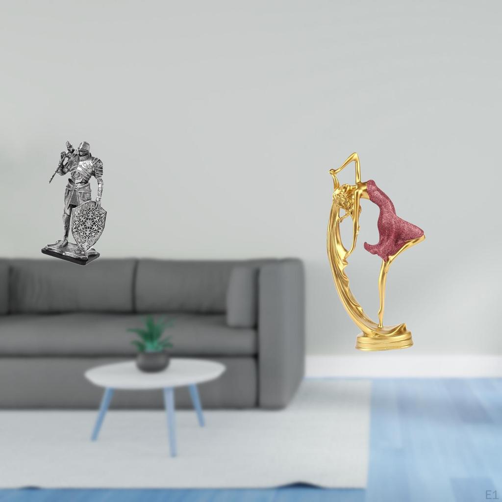 Nordic Knight And Ballet Dancer Figurine Abstract Sculpture for Desk Cabinet Office Table