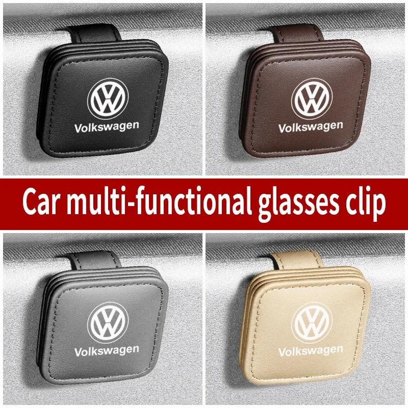 För Volkswagen n2 Ventilhattar Bil Solskydd Glasögon Förvaringslåda Solglasögonklämma Kort Biljett Hållare För VW Volkswagen Golf Polo Passat Tiguan