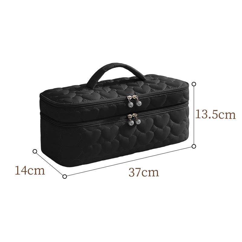 Bolsa de Almacenamiento para Secador de Pelo de Doble Capa Portátil Gran Capacidad a Prueba de Polvo Neceser para Rizador de Pelo con Asa Estuche de Transporte para Viajes