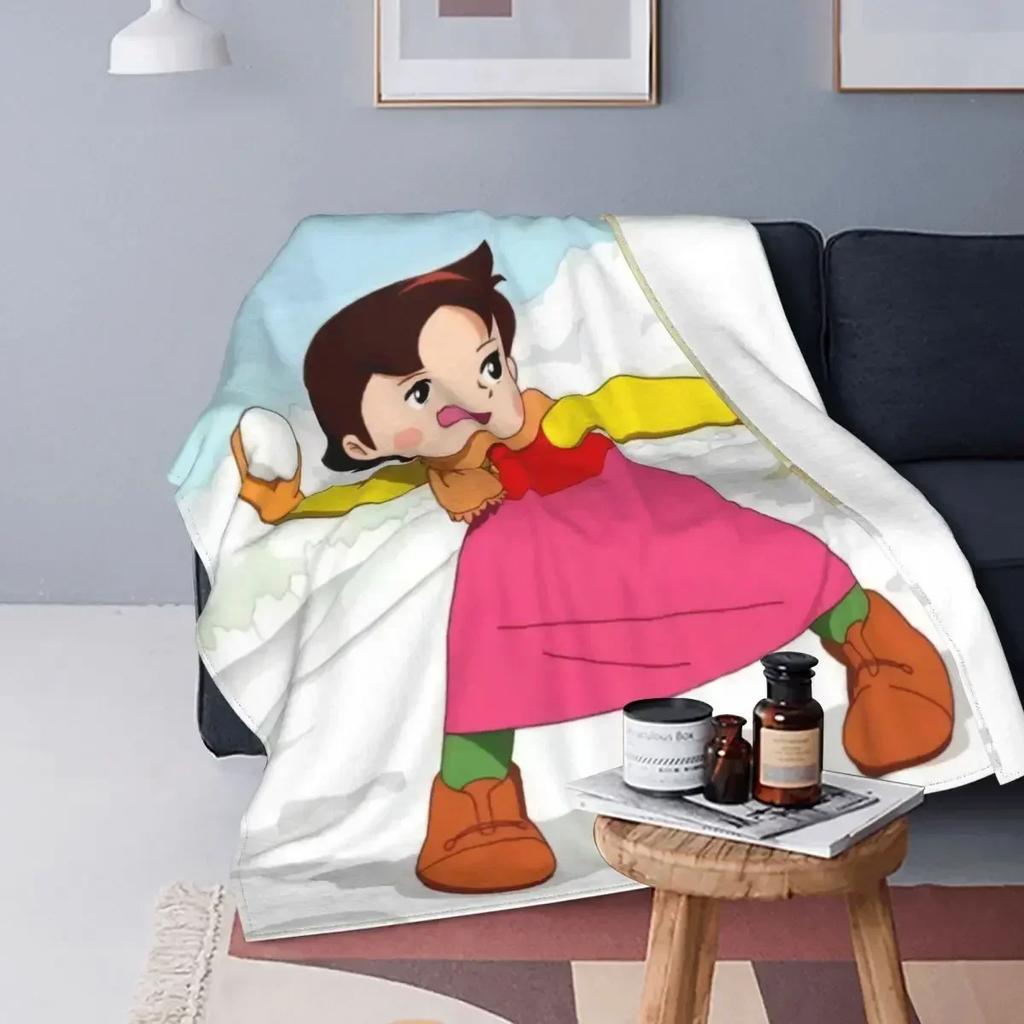 Heidi Dívka z Alp Deku Měkký Fleece Podzimní Teplý Flanel Animovaný Komiksový Kreslený Přehoz na Pohovku Postel Přikrývku
