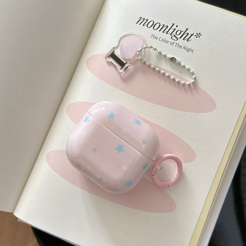 

Защитный чехол для Airpods4 Защитный чехол Активное шумоподавление Apple 3-е поколение Чехол для Bluetooth-наушников Pro 2 Чехлы для наушников Корейский Милый Веселый Инс Apple Airpods Pro [Foundation blue star] send ring