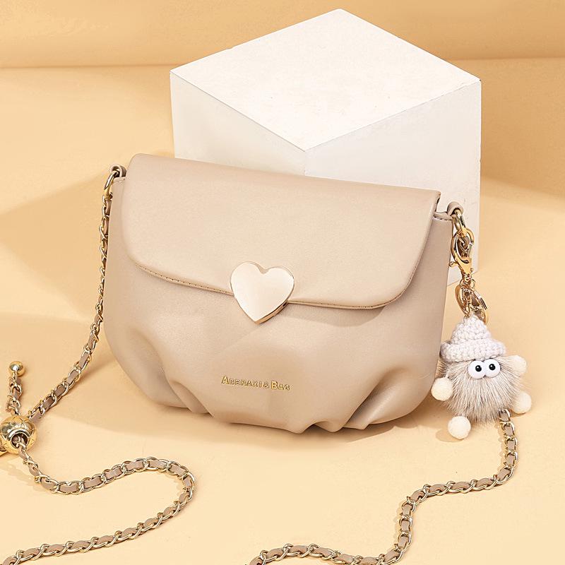 

2024 Spring/Summer Women s Soft Leather Cloud Crossbody Bag – Trendy Chain Design хаки