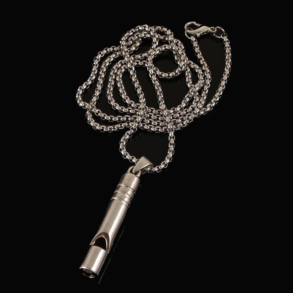 Silver Trendy Jewelry accessories Hip-hop Alloy Cool style Titanium steel chain Whistle necklace Necklace for men Sweater chain