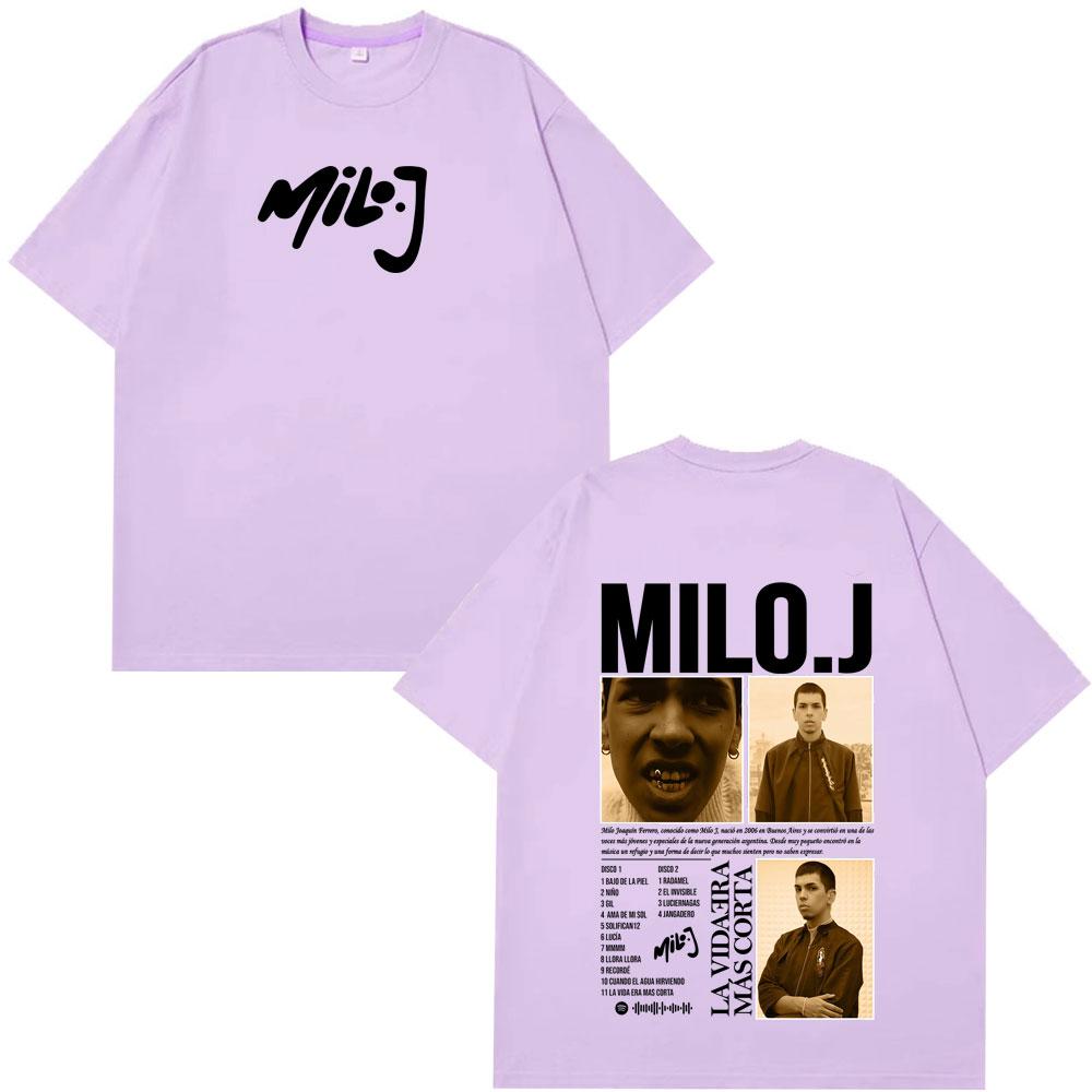 

Rapper Milo J New Album 20252026 Tour Print Tshirt Men Women Fashion Hiphop Tshirt Loose Casual Cotton Gothic Punk Tshirts 3XL