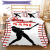 Set Biancheria da Letto Baseball con Nome Personalizzato 3 Pezzi Copripiumino Chiusura Include 1 Copripiumino e 2 Federe, Morbido e Confortevole per Tutte le Stagioni.