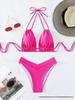 2025 Stylish Chain-Detail Split Bikini Swimsuit - European/American Women's Swimwear