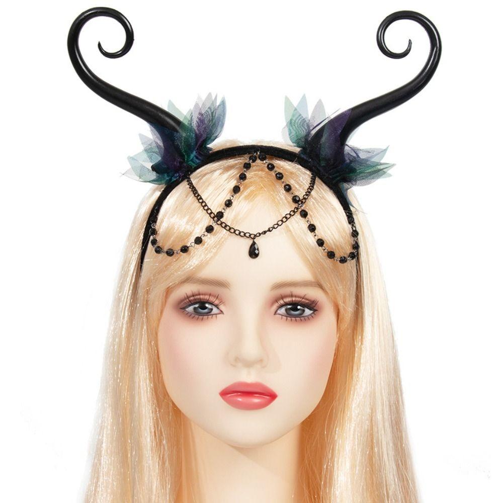 Gothic Halloween Stirnband Quasten Fee Haarreif Lustiges Elfenstirnband Damen