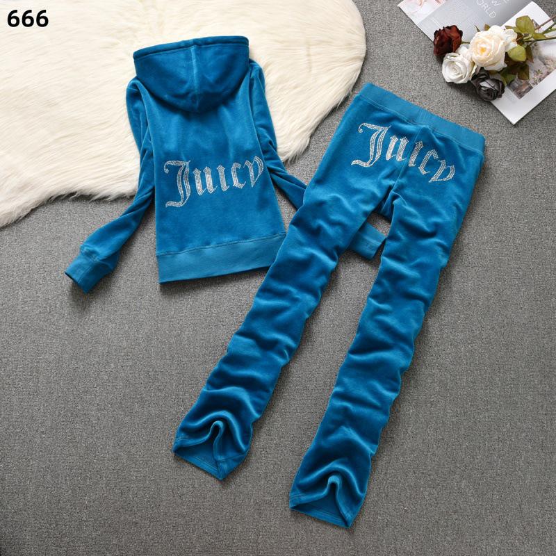 

Women s Velvet Casual Sportswear Set: Hooded Cardigan & Slim Long Pants with Stylish Hot Drill Design Large озеро синий