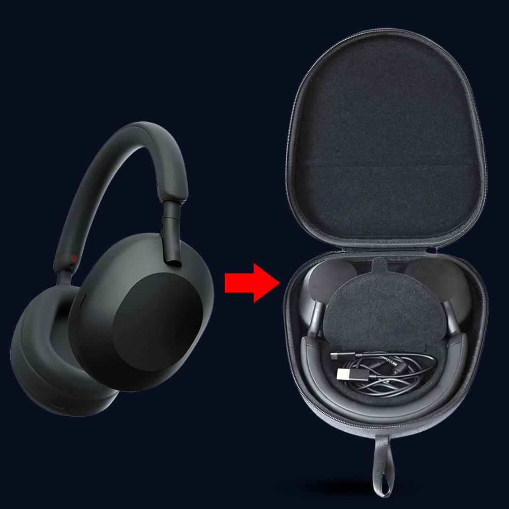 Hard Carrying Case Shockproof Portable Storage Box Bag EVA Anti-Scratch Travel Protective Case Anti-Drop for Sony WH-1000XM5 Hea